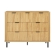Design Square Galene Dresser Lowboy Chest Of 7-Drawers Storage Cabinet Slat Oak