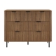 Design Square Galene Dresser Lowboy Chest Of 7-Drawers Storage Cabinet Slat Walnut