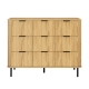 Design Square Galene Dresser Lowboy Chest Of 3x3 Drawers Storage Cabinet Slat Oak