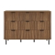 Design Square Galene Dresser Lowboy Chest Of 3x3 Drawers Storage Cabinet Slat Walnut