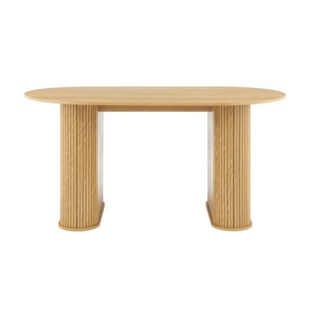 Design Square Galene Wooden Rectangular Kitchen Dining Table 160cm Slat Oak