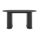 Design Square Galene Wooden Rectangular Kitchen Dining Table 160cm Slat Black
