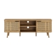 Design Square Mean Lowline 2-Shelves 2-Door Entertainment Unit TV Stand 150cm Oak/Rattan