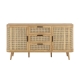 Design Square Mean Sideboard Buffet Unit Storage Cabinet 2-Doors 3-Drawers Oak/Rattan