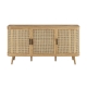 Design Square Mean 3-Doors Buffet Unit Sideboard Storage Cabinet Oak/Rattan