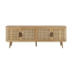 Design Square Mean Lowline 4-Doors TV Stand Entertainment Unit 160cm Oak/Rattan