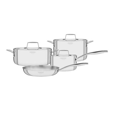 Tramontina Grano 4 Piece Triply Clad Cookware Set with Stainless Steel Lids