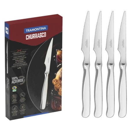 Tramontina Churrasco 4 Piece Steak Knife Set Stainless Steel