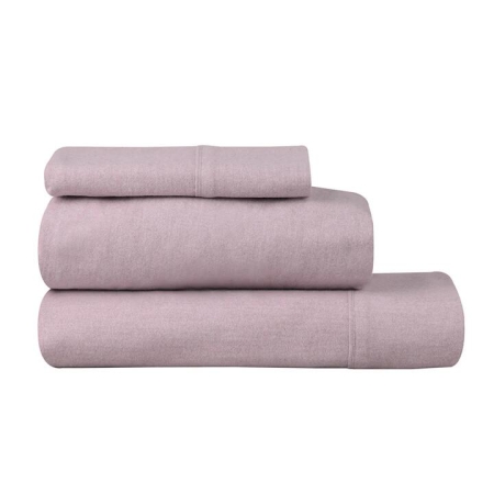 Logan & Mason Plain Dyed Flannelette Sheet Set-King