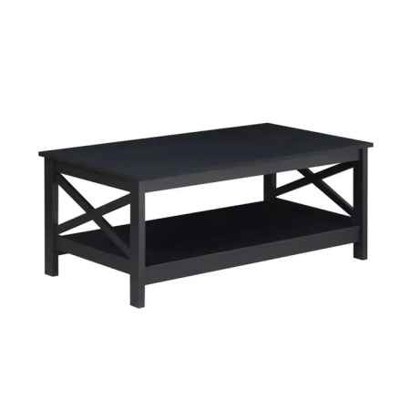 Maestro Furniture Cyrus Wooden Open Shelf Rectangular Tea Coffee Table Black Oak