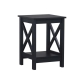 Maestro Furniture Cyrus Wooden Open Shelf End Lamp Side Table Black Oak