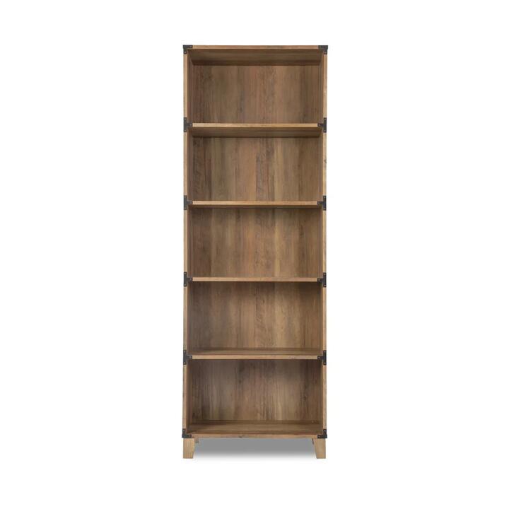 Maestro Furniture Zephyr Wooden 5-Tier Bookcase Display Shelves Rustic Oak