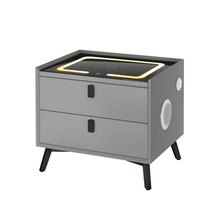 Smart Bedside Table with Wireless Charging - AIKA Grey