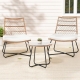 3PC Outdoor Setting Wicker Bistro Set Table Chairs Patio Furniture Brown
