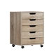 5-Drawer Mobile Rolling Storage Cabinet Chest of Drawers Stand Scratch Beige