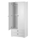 Wardrobe Clothes Closet Storage Organizer with 2 Doors White
