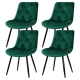 Dining Chairs Set of 4 Velvet Diamond Tufted Green