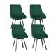 Dining Chairs Set of 4 Velvet Swivel Base Green