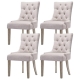 Dining Chairs Set of 4 Linen French Provincial Beige