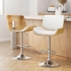 2x Bar Stools Adjustable Leather Chairs