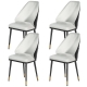 Dining Chairs Set of 4 Leather Seat Beige and Black