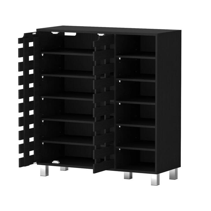 Shoe Rack Cabinet 6 Tier Storage Shelf Black