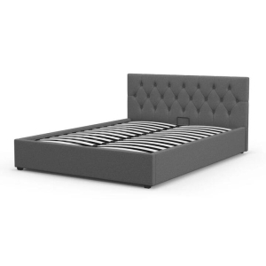 Milano Decor Capri Luxury Gas Lift Bed With Headboard Grey-Single