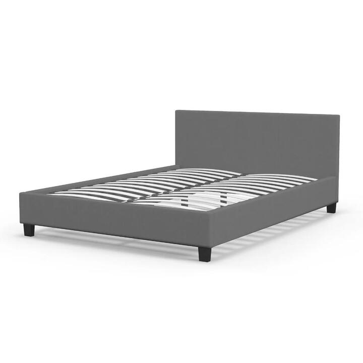 Milano Decor Sienna Luxury Bed With Headboard Grey-King Single