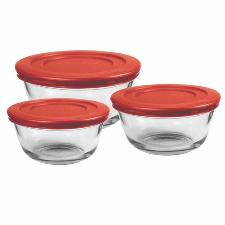 Anchor Hocking Set of 3 Mixing Bowls with Lids