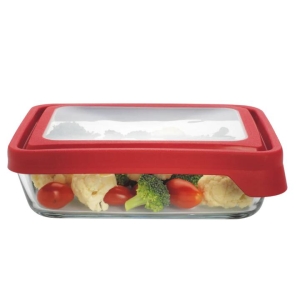 Anchor Hocking Trueseal Storage Container Rectangle 6 Cup Cherry
