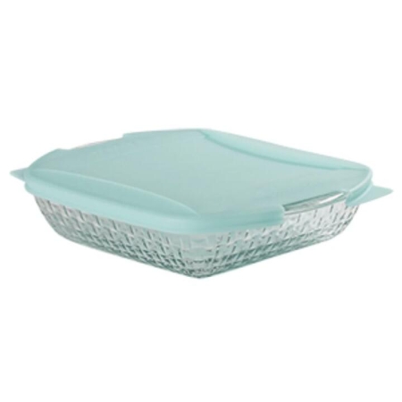 Anchor Hocking Heritage Basketweave Cake Dish with Lid 1.9L