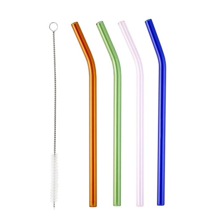 Alex Liddy Prisma Set of 4 Glass Straws