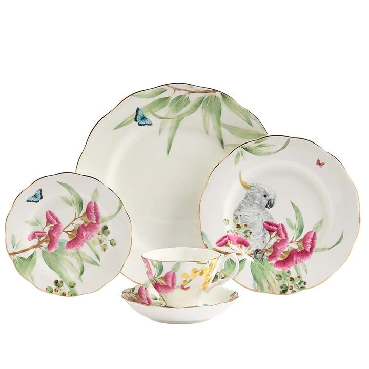 Miranda Kerr for Royal Albert Australiana 5 Piece Dinnerware Set White