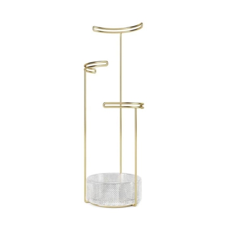 Umbra Tesora Jewellery Stand Glass/ Brass