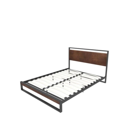 Milano Decor Azure Metal Bed Frame With Wooden Headboard Single