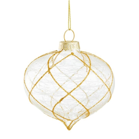 MyHouse Gold Swirl Teardrop Bauble