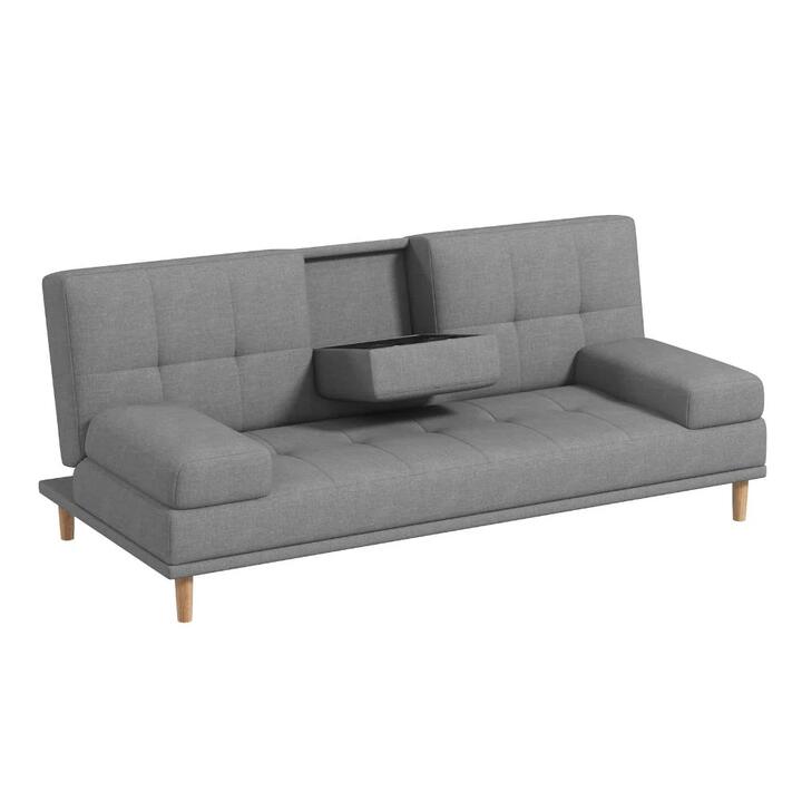 Casa Decor Mendoza Grey 2 In 1 Sofa with Drink Holder