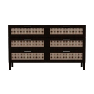 Casa Decor Tulum Black Rattan Chest Of Drawers