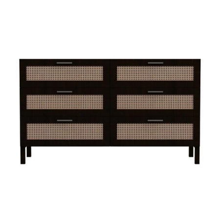 Casa Decor Tulum Black Rattan Chest Of Drawers
