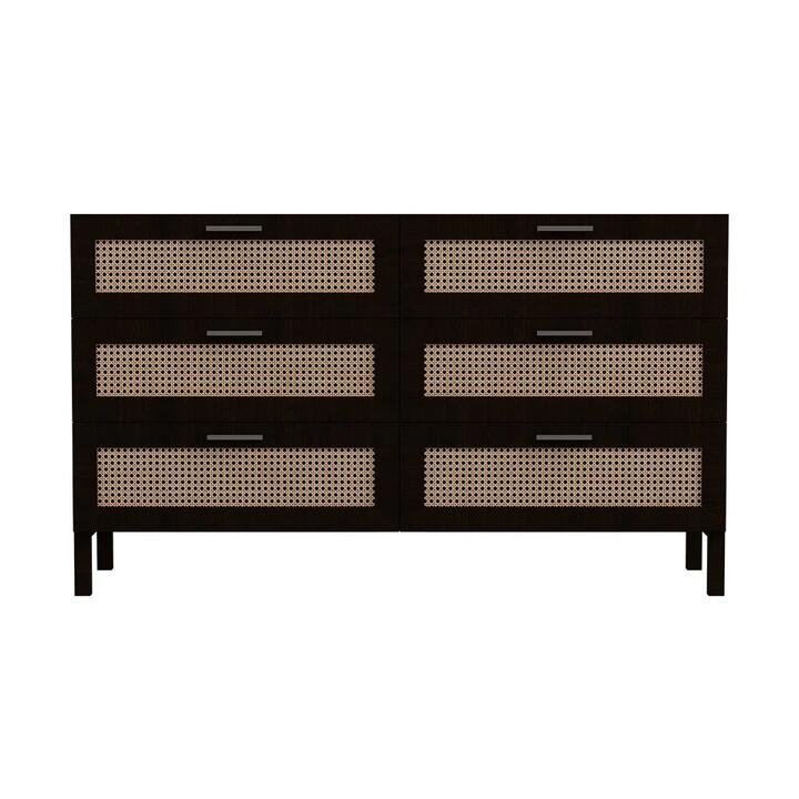 Casa Decor Tulum Black Rattan Chest Of Drawers