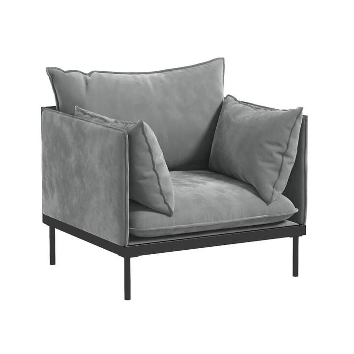 Casa Decor Camilla 1 Seater Sofa Light Grey