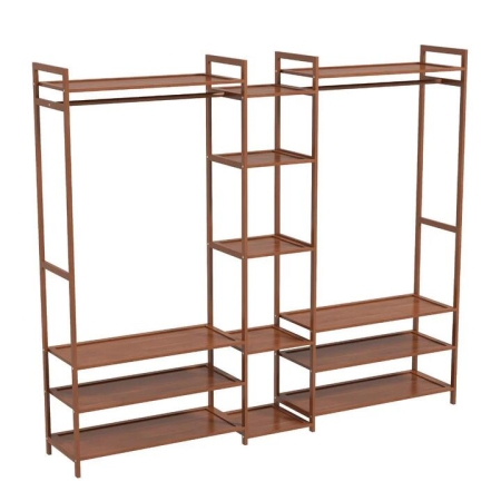 Milano Decor Multifunctional Bamboo Clothes Rack Brown