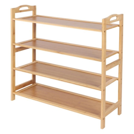 Casa Decor 4 Tier Bamboo Shoe Rack Oak