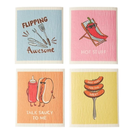 Adorn Living Set of 4 Novelty Dish Cloths
