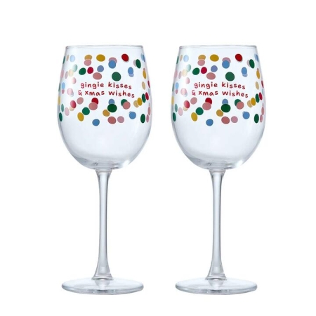 Ambrosia Santas Workshop Set of 2 Wine Glasses