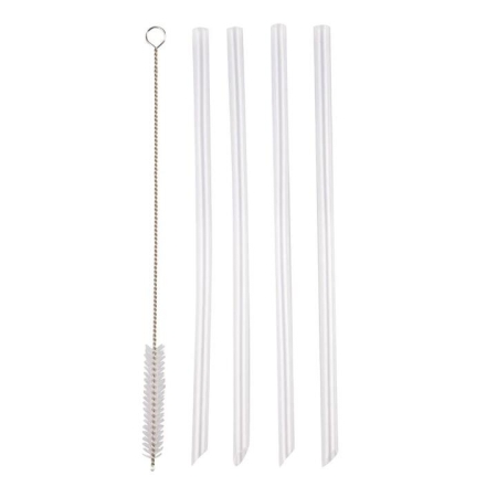 Oasis Moda Set of 4 Drink Bottle Straws with Cleaning Brush
