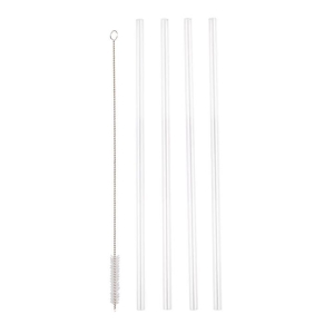 Oasis Commuter Set of 4 Travel Tumbler Straws with Cleaning Brush
