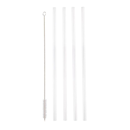 Oasis Commuter Set of 4 Travel Tumbler Straws with Cleaning Brush