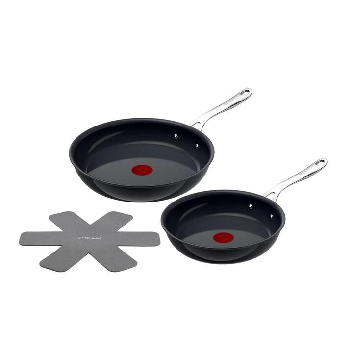 Tefal by Jamie Oliver Ceramic Enjoy Set of 2 Frying Pans with Pan Protector