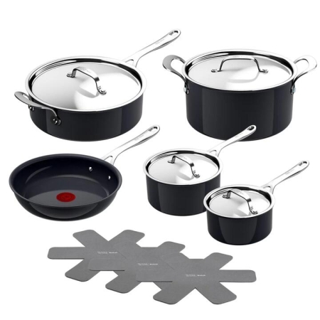 Tefal by Jamie Oliver Ceramic Enjoy 5 Piece Cookware Set with Pan Protectors